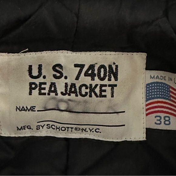 Vintage Schott 740N Black Peacoat in a size 38 - Picture 5 of 6